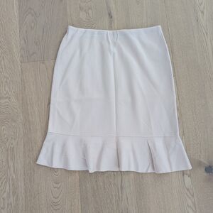 Marc Cain Light Pink Pencil Skirt with Ruffle Hem